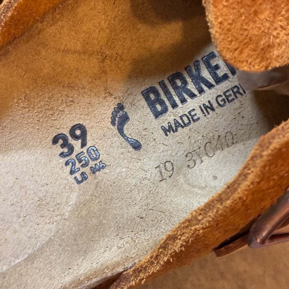NIB Birkenstock Boston Braided Tan Mink Suede Leather Clogs 39 - Picture 3 of 4